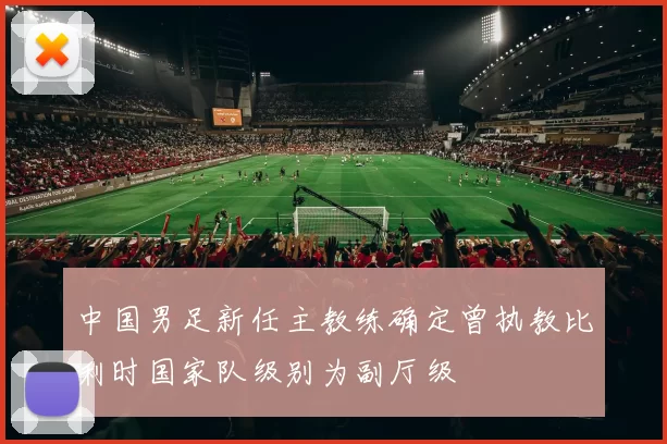 中国男足新任主教练确定曾执教比利时国家队级别为副厅级